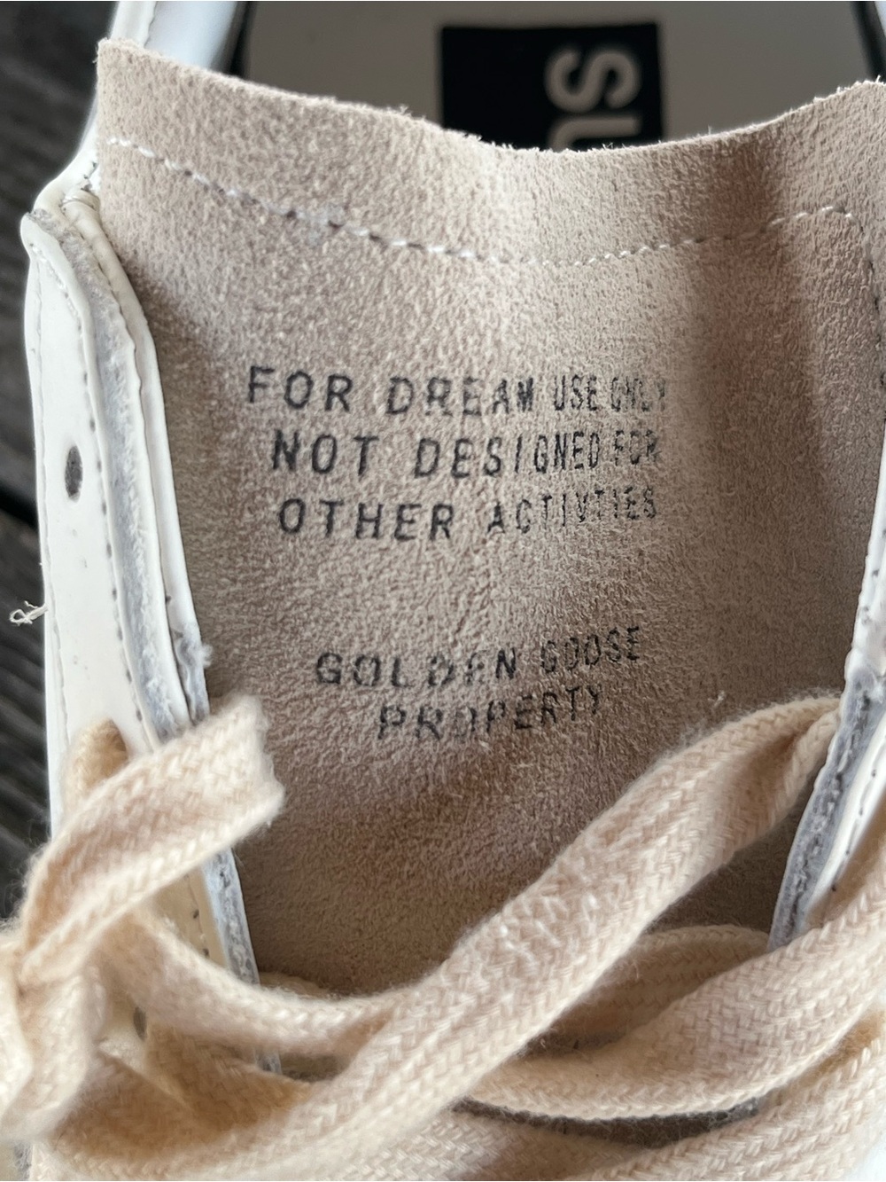 Golden Goose Cream Sneakers with Pink Glitter Star and Black Heel 10 - Picture 3 of 10